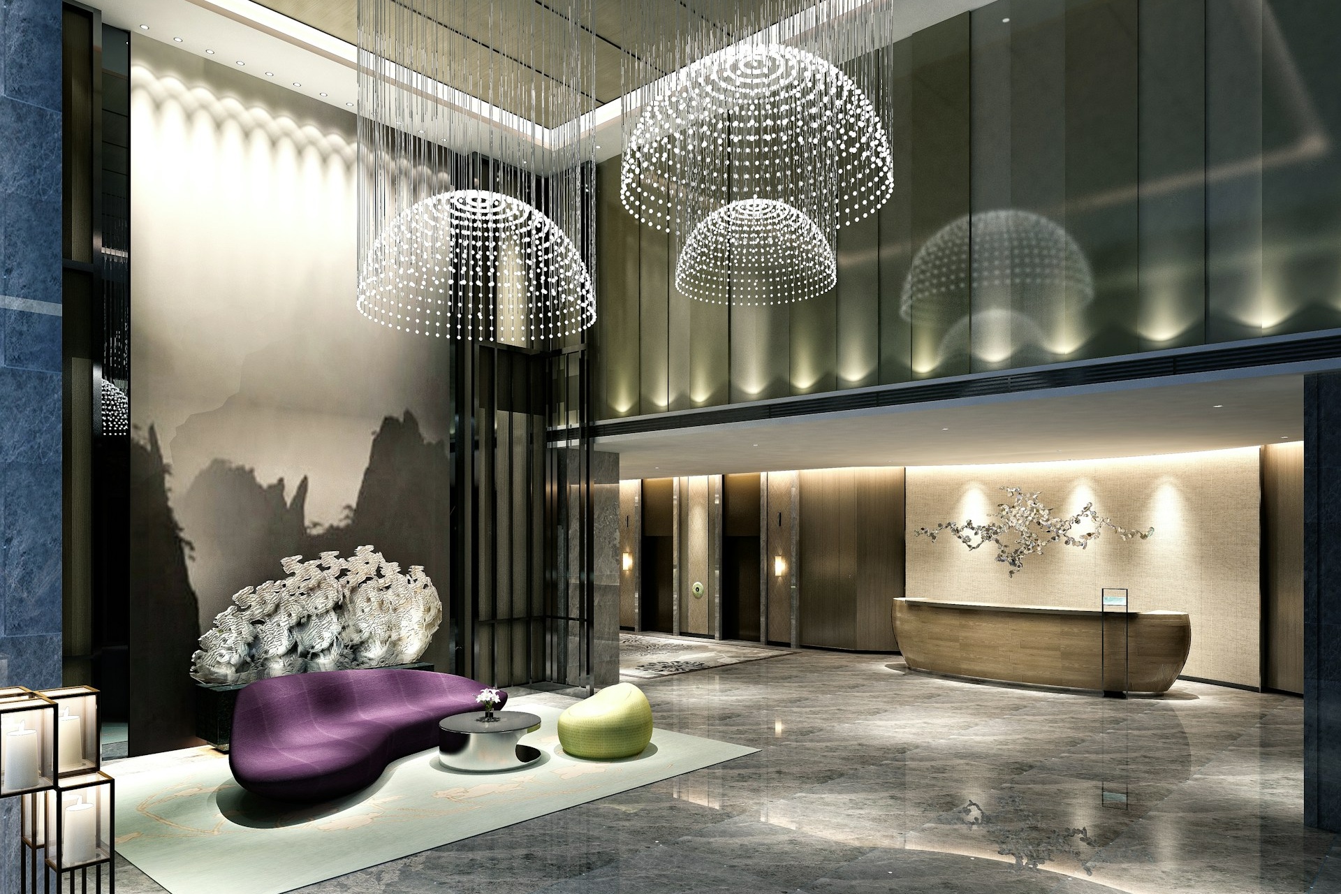 Photo of a hotel lobby