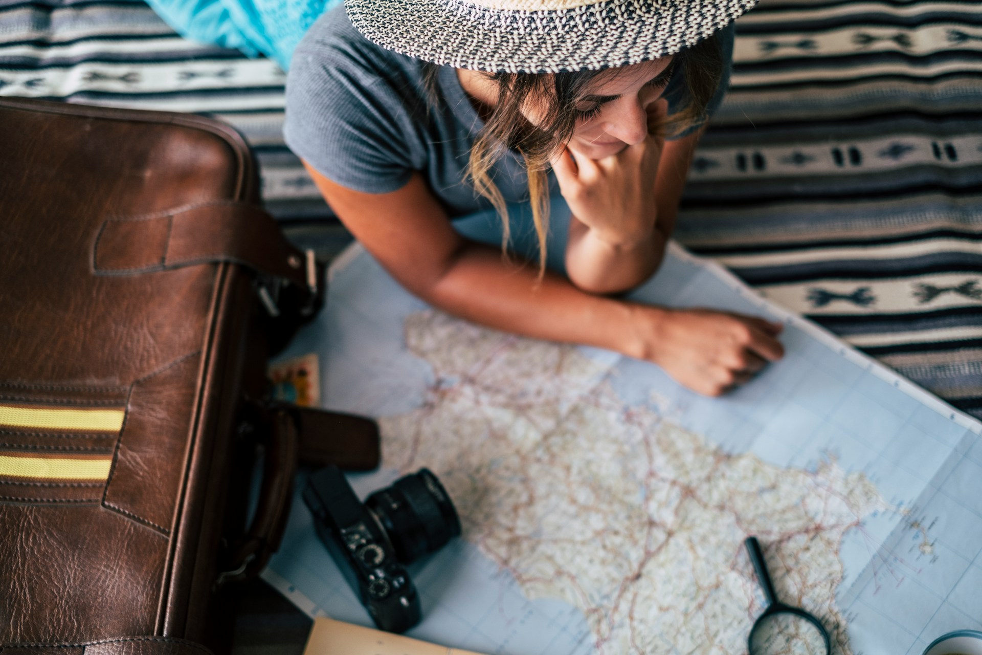 Photo of a person reading a map